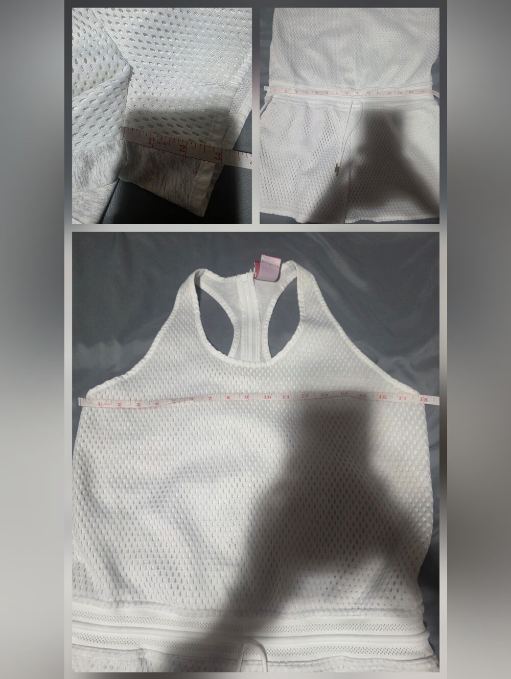Nike Women's White Mesh Racerback Drawstring Romper Size Medium - Picture 8 of 8